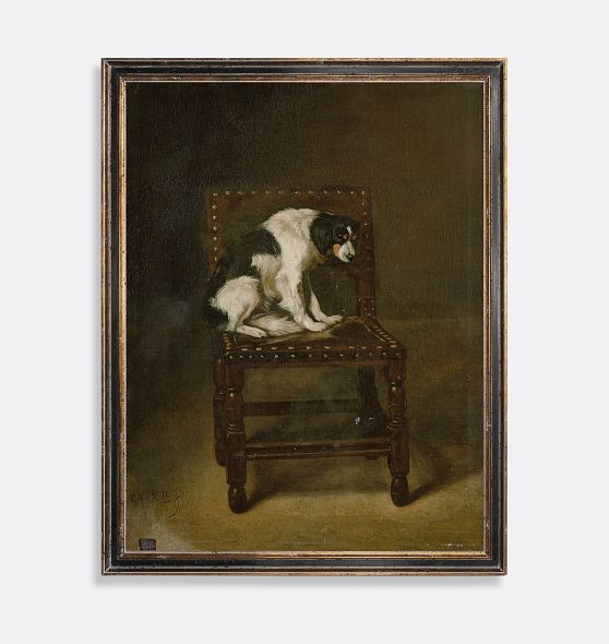 Portrait Of A Greyhound And A Partridge Dog Reproduction Wall Art