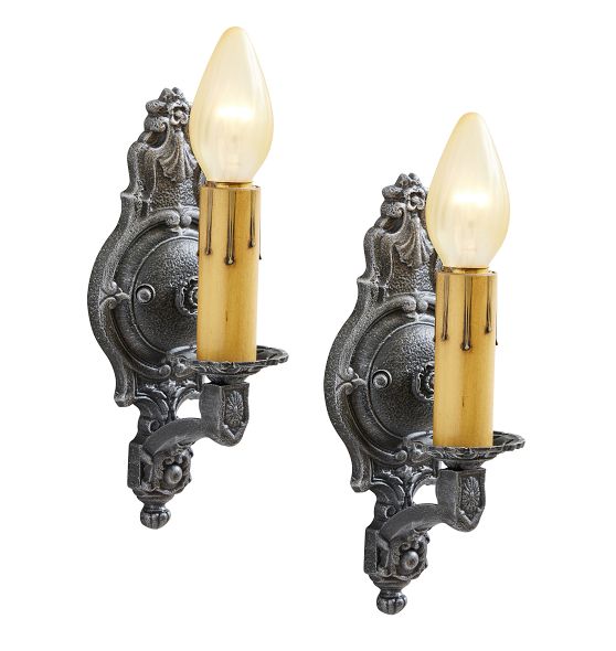 アンティーク 楕円形 ライトストーン バックル レトロ 7セット Vintage Gothic Revival Double Candle Sconce | Rejuvenation