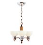 Vintage Art Deco Chandelier Streamline 3 Light Cup Shades