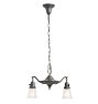 Vintage Classical Revival Chandelier Two Arm Etched Shades