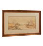 Vintage Painting of Landscape with Scenic River