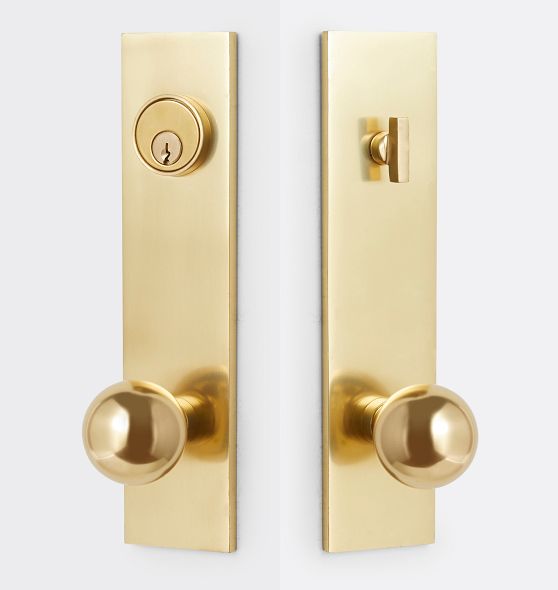 Irving Brass Knob Tube Latch Set Exterior Door Hardware Tube Latch Set