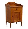 Vintage Side Table Gallery Top Grainpainted w/Door & Drawer