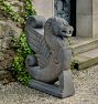 Antique Winged Lion Cast Stone Garden Statue