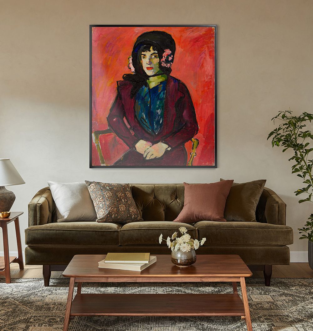 Portrait of a Girl by H. Lyman Saÿen Wall Framed Reproduction Wall Art Print by Rejuvenation