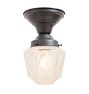 Flush Mount with Vintage Framed Wheel Cut Shade