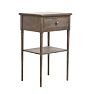 Vintage Transitional Wood Gunmetal Painted Finish Table with Drawer