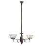 Vintage Victorian  2 Light Chandelier with Wheel Cut Shades