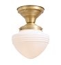 Flush Mount with Vintage Ribbed Milk Glass shade
