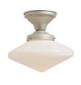 Flush Mount with Vintage Mid Century Modern Milk Glass shade