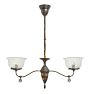 Vintage Victorian Jappaned 2 Light Chandelier