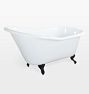 Griffin Cast Iron Clawfoot Slipper Tub - 7" Drilled - Black Feet