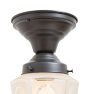 Flush Mount with Vintage Framed Wheel Cut Shade