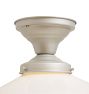 Flush Mount with Vintage Mid Century Modern Milk Glass shade