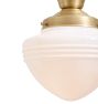 Flush Mount with Vintage Ribbed Milk Glass shade