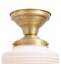 Flush Mount with Vintage Ribbed Milk Glass shade