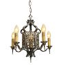 Vintage Classical Revival Chandelier with Ornate Scrollwork