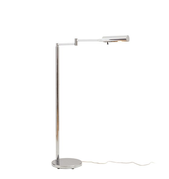 Vintage Mid Century Modern Nickel Plated Rectagular Task Floor Lamp by Rejuvenation