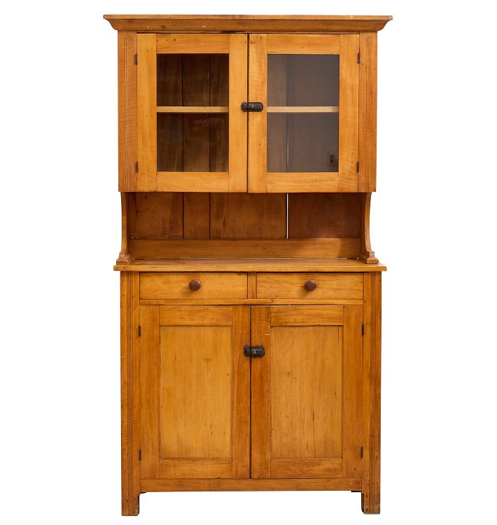 Vintage Traditional Hunt Maple Step Back Cupboard | Rejuvenation