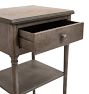 Vintage Transitional Wood Gunmetal Painted Finish Table with Drawer