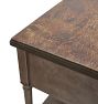 Vintage Transitional Wood Gunmetal Painted Finish Table with Drawer