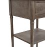 Vintage Transitional Wood Gunmetal Painted Finish Table with Drawer