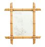 Vintage Victorian 19th Century French Faux Bamboo Carved Mirror Small