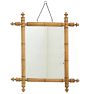 Vintage Victorian 19th Century French Faux Bamboo Carved Mirror Medium