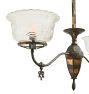 Vintage Victorian Jappaned 2 Light Chandelier