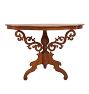 Vintage Victorian Mahogany Scrollwork Demi Lune Table