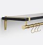 Strap Shelf Brackets, Shelf and Rod Set, Black Ash 1inx10inx24in CP