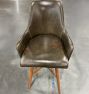Open Box: Dexter Swivel Leather Counter Stool (23") - Echo Spanish Moss, Walnut Finish 