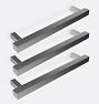 Towel Warmer Piccard Square 20in Single Bar Set of 3 with Controller Brushed Stainless Steel