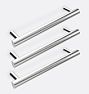 Towel Warmer Piccard Round 20in Single Bar Set of 3 with Controller Brushed Stainless Steel