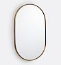 Open Box: Metal Framed Pill Mirror (22" W x 36"H), French Cleat - Heritage Brass