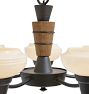 Vintage Art Deco Chandelier Streamline 5 Light Cup Shades