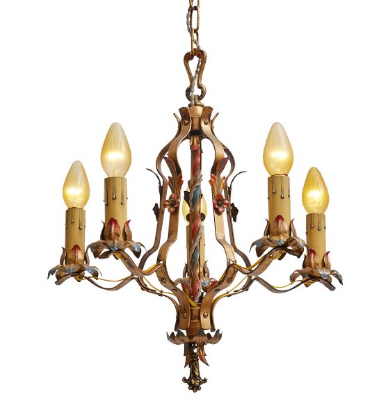 Vintage Classical Revival Chandelier Candle 5 Light by Rejuvenation