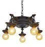 Vintage Classical Revival Pan Chandelier 5 Light