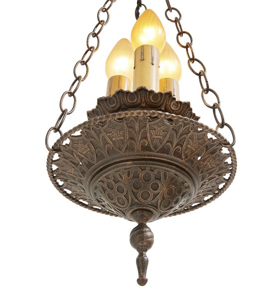 Vintage Classical Revival Pendant Metal Bowl by Rejuvenation