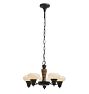 Vintage Art Deco Chandelier Streamline 5 Light Cup Shades