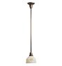 Pendant with Vintage Embossed Floral Motif Painted Glass Shade