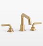 Descanso Smooth Lever Handle Roman Tub Filler, Burnished Brass Uncoated