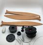 Open Box: Falcon Ceiling Fan (13"L, 64" Dia) - Matte Black, Oak Blade