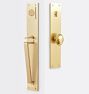 Tabor D-Handle & Oval Knob Exterior Door Set, Left-Handed - Aged Brass