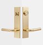Tumalo Lever Handle Exterior Door Set, Aged Brass