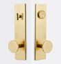 Bowman Brass Knob Exterior Door Set, Aged Brass