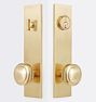 Rigdon Brass Knob Exterior Door Set, Aged Brass