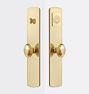 Arched Knob Exterior Door Hardware Tube Latch Set, Oval - Aged Brass