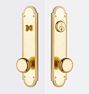 Thalia Exterior Door Set, Knob - Traditional Lock - Aged Brass