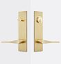 Richmond Brass Lever Exterior Door Set, Aged Brass